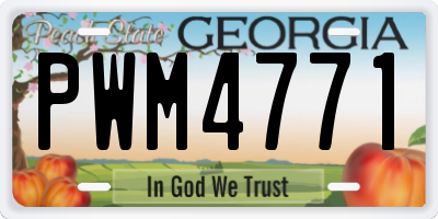 GA license plate PWM4771