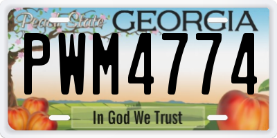 GA license plate PWM4774