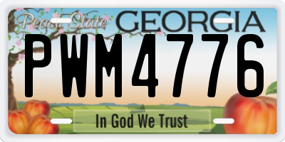 GA license plate PWM4776