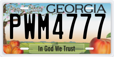 GA license plate PWM4777