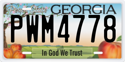 GA license plate PWM4778