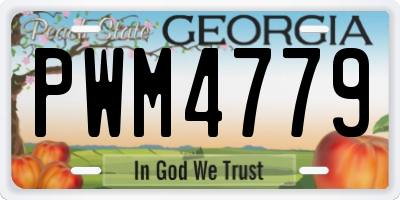 GA license plate PWM4779
