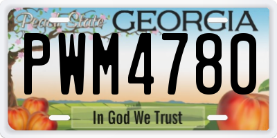 GA license plate PWM4780