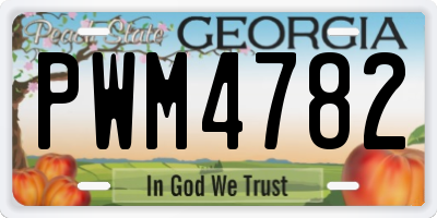 GA license plate PWM4782
