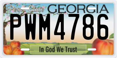 GA license plate PWM4786