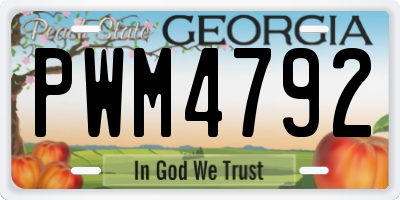 GA license plate PWM4792