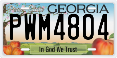 GA license plate PWM4804