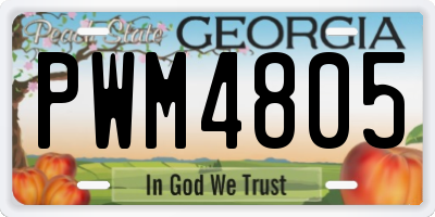GA license plate PWM4805