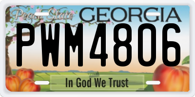GA license plate PWM4806