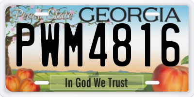 GA license plate PWM4816