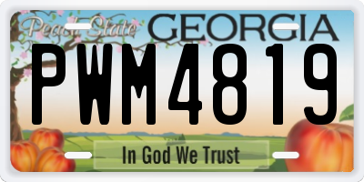 GA license plate PWM4819