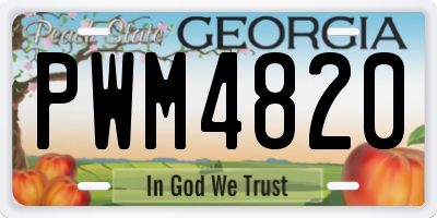 GA license plate PWM4820