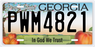 GA license plate PWM4821