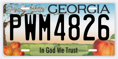 GA license plate PWM4826