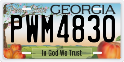 GA license plate PWM4830