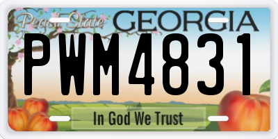 GA license plate PWM4831