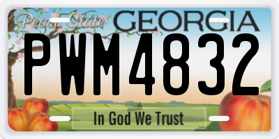 GA license plate PWM4832