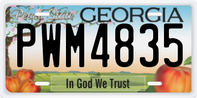 GA license plate PWM4835