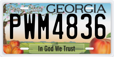GA license plate PWM4836
