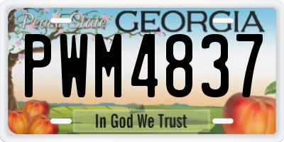 GA license plate PWM4837