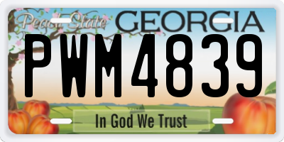 GA license plate PWM4839