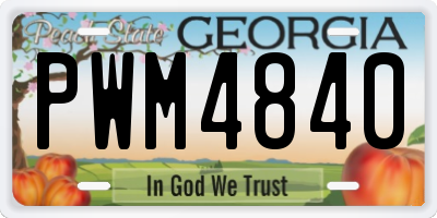 GA license plate PWM4840