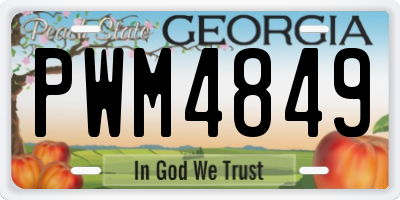 GA license plate PWM4849