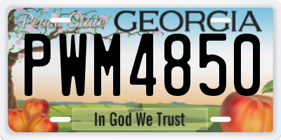 GA license plate PWM4850