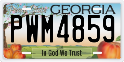 GA license plate PWM4859
