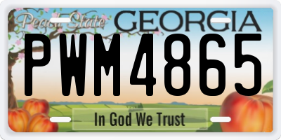 GA license plate PWM4865