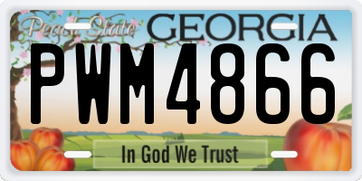 GA license plate PWM4866