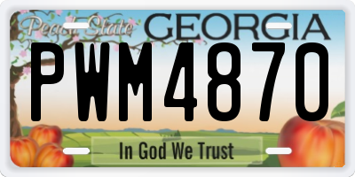 GA license plate PWM4870
