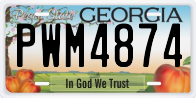 GA license plate PWM4874