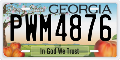 GA license plate PWM4876