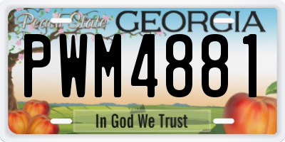 GA license plate PWM4881