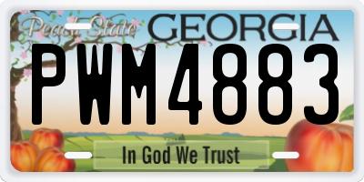 GA license plate PWM4883