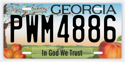 GA license plate PWM4886