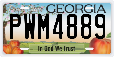 GA license plate PWM4889