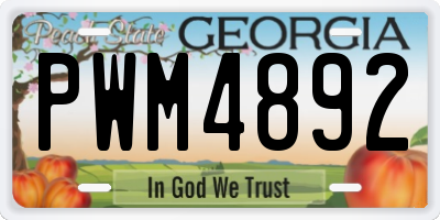 GA license plate PWM4892