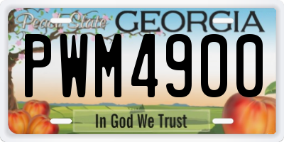 GA license plate PWM4900
