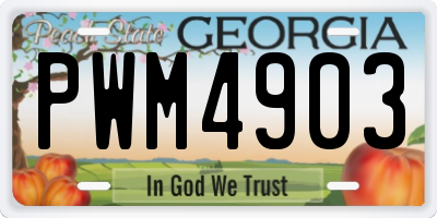 GA license plate PWM4903