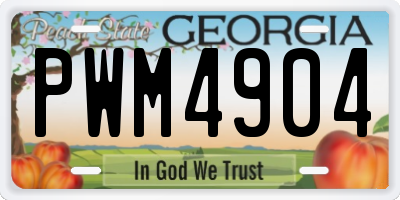 GA license plate PWM4904