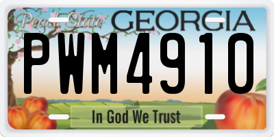 GA license plate PWM4910