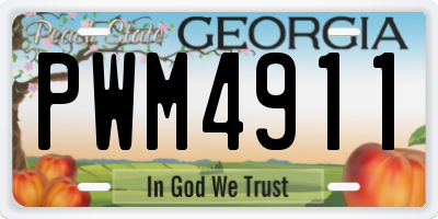 GA license plate PWM4911