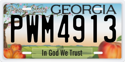GA license plate PWM4913
