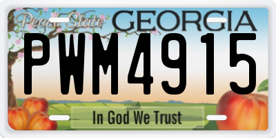GA license plate PWM4915