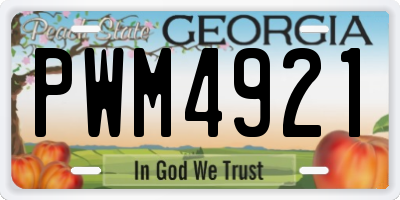 GA license plate PWM4921