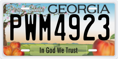 GA license plate PWM4923