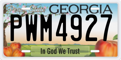 GA license plate PWM4927