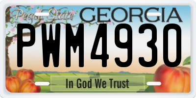 GA license plate PWM4930
